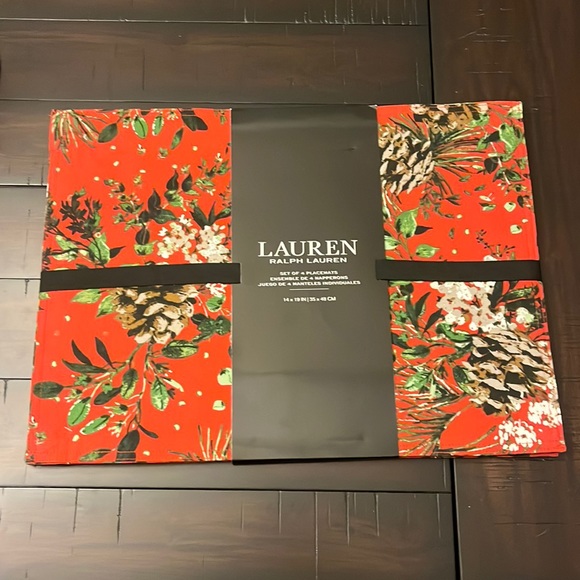 Ralph Lauren Holiday holly Table Placemats new X 4 - Picture 1 of 6